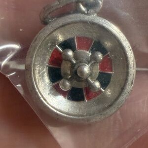 Vintage sterling Silver black and Red roulette table Pendant/charm